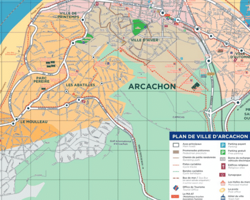 carte de la ville d'Arcachon