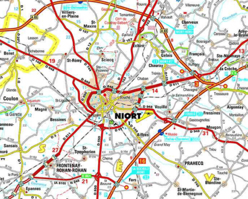 carte routière Niort