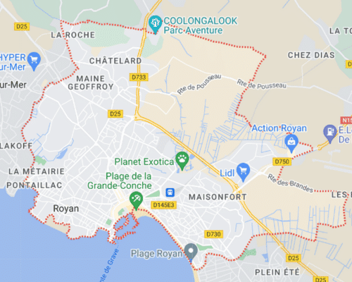 Plan de la ville de Royan en nouvelle aquitaine